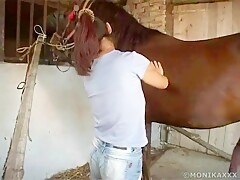 Monikaxxx feeding horse
